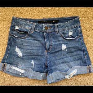 Francesca’s Distressed & Cuffed Denim Shorts!